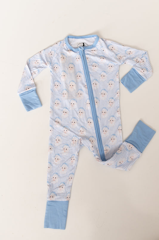 Sleepy Santa Blue Zipper Sleeper