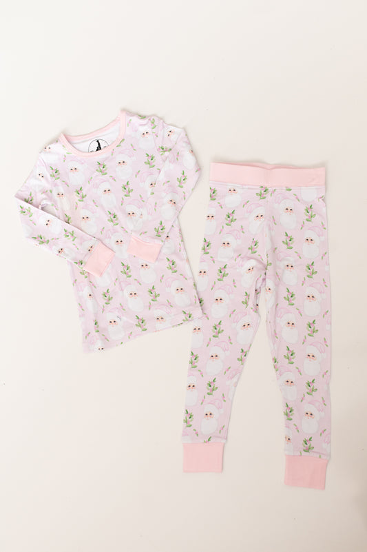 Sleepy Santa Pink Two Piece Pj