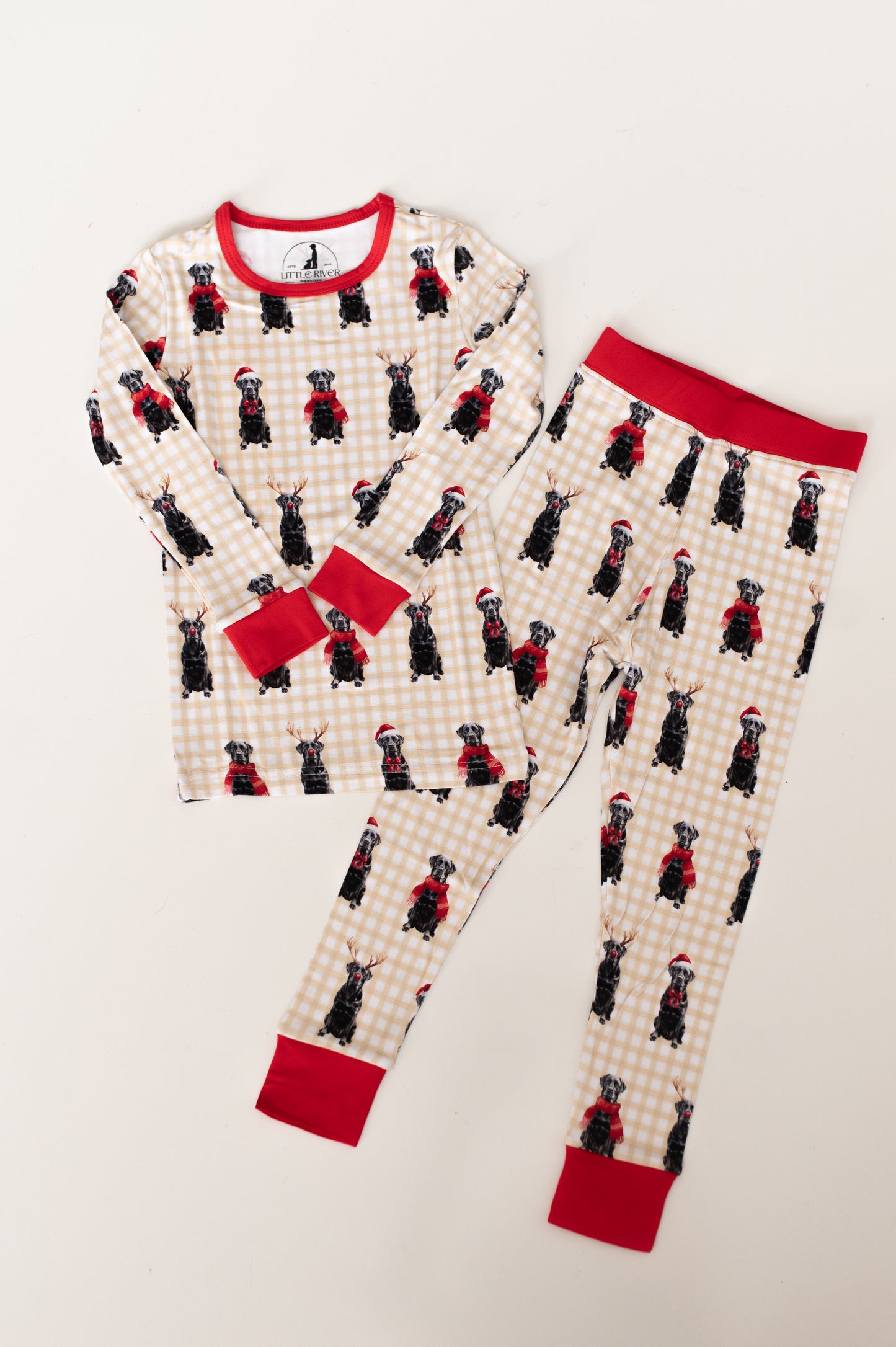 Festive Black Lab Two Piece Pj’s